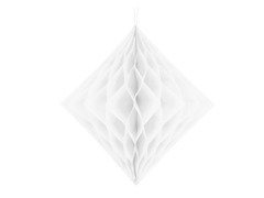 Akasztós dekoráció fehér gyémánt - 30 cm - 1 db.