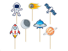 Cosmos cupcake picks - 7 db.