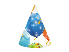 Születésnapi sapkák fényes lufik - 6 db.