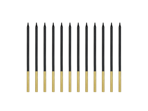 Születésnapi gyertyák fekete - 14 cm - 12 db.