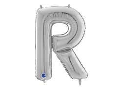 Fólialufi ezüst R betű - 66 cm - 1 db.