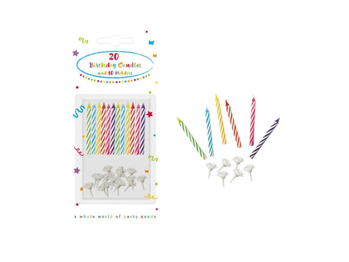 Színes születésnapi gyertyák - 6 cm - 20 db.