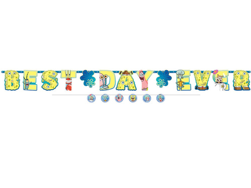 Best Day Ever Spongyabob Kanciastoporty banner - 320 cm - 1 db.