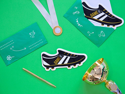 Futballcipő születésnapi meghívók - 6 db.