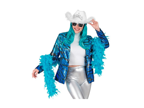 Party Fashion party kabát - kék flitterek hullámos mintával