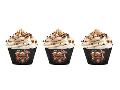 Dia de los muertos cupcake tokok - 6 db.