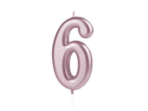Rózsaarany számgyertya - 6 - hat