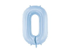 Fólia lufi ködös kék szám 0 - 86 cm - 1 db.