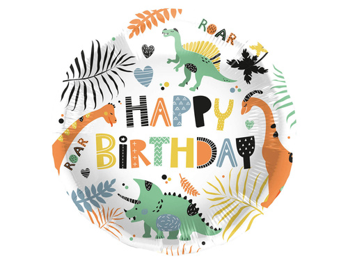 Boldog születésnapot dinoszauruszok fólialufi - 45 cm - 1 db.