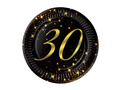 Csillogó 30. születésnapi papírtányérok - 18 cm - 6 db.
