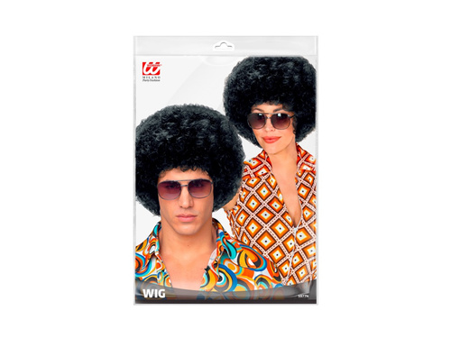 Fekete afro diszkó paróka az 1970-es évekből.