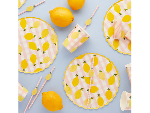 Citromos papírtányér - 23 cm - 8 db.