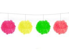 Pom-pom füzér Neon gömbök - 3 m - 1 db.