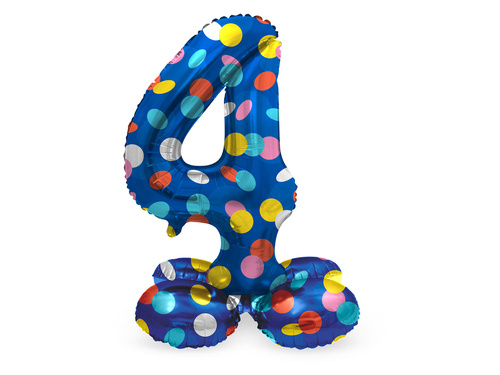 Fólia lufi álló szám 4 Dots - 41 cm - 1 db.