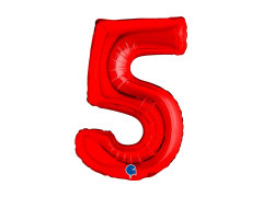 Fólia lufi 5 piros - 14" - 1 db.