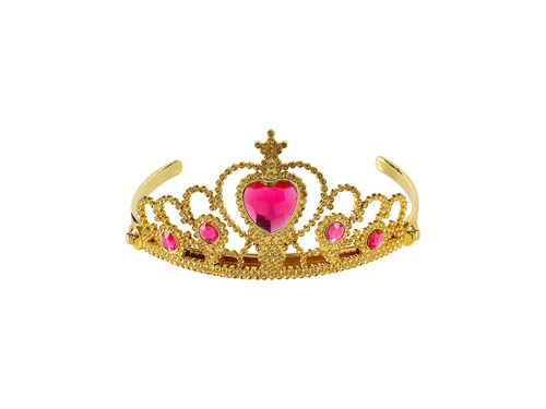Arany tiara rózsaszín ékszerekkel
