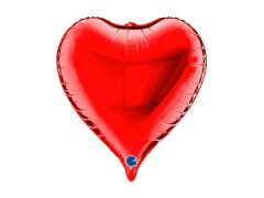 Fólia lufi szív piros - 17" - 1 db.