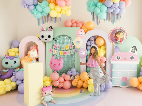 Gabi's Cat's House születésnapi zászló banner - 180 x 15 cm - 1 db.