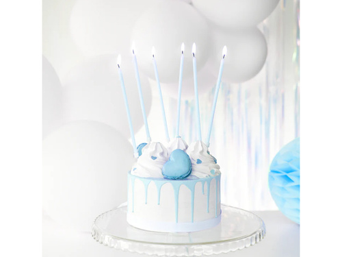 Hosszú kék születésnapi gyertyák - 15 cm - 8 db.