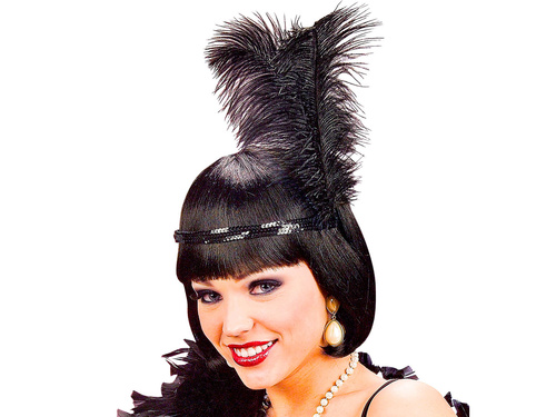 Retro fekete toll és flitteres fejpánt - 1 db.