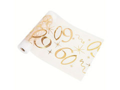 Nyomtatott asztali futó dekoráció 60. születésnapra - 28 cm x 5 m - 1 db.