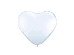 Fehér szív lufi - 30 cm - 100 db.