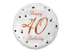 Fólialufi negyvenéveseknek rózsaarany nyomattal - 46 cm - 1 db.