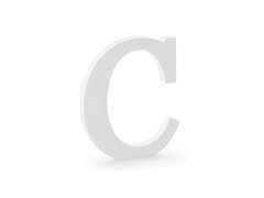 Fa dekoráció C betű - fehér