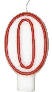 Számgyertyák piros peremmel - 60 - hatvan - 2 db.