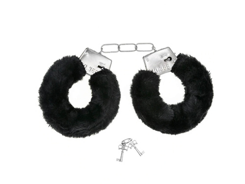 Fekete mandzsetta szőrmével - 1 db.