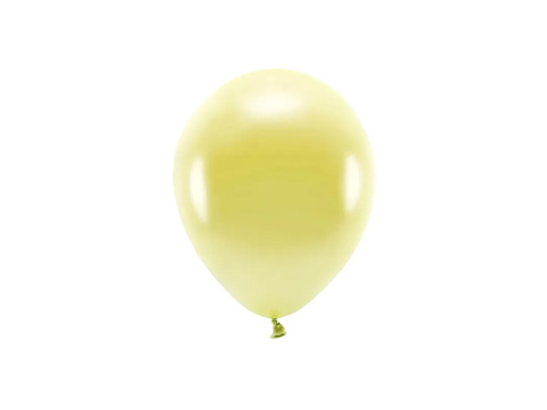 EKO fémezett latex léggömbök élénksárga - extra nagy - 10 db.