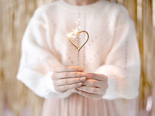 Hidegtűz arany szív - 16,5 cm - 2 db.