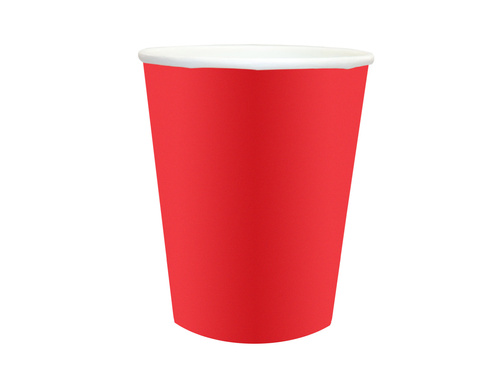 Piros papírpoharak - 250 ml - 6 db.