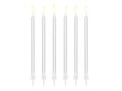 Fehér születésnapi gyertyák - 14 cm - 12 db.