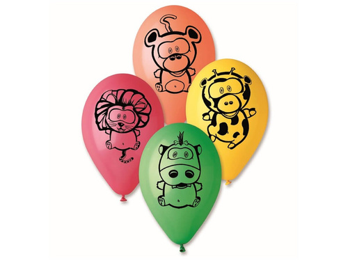 Pasztell léggömbök vegyes színek Állatok - 30 cm - 5 db.