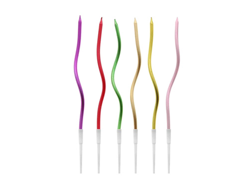 Fém csavart születésnapi gyertyák - 16,5 cm - 6 db.