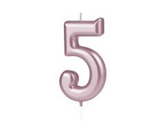 Rózsaarany számgyertya - 5 - öt