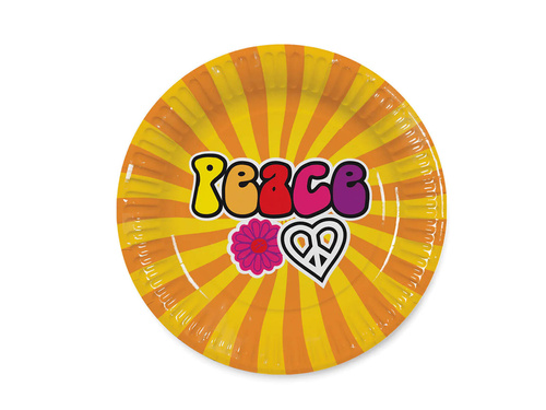 Hippie papírtányérok - 23 cm - 8 db.