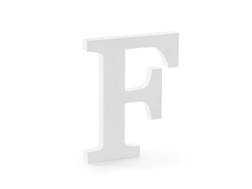 Fából készült dekoráció F betű - fehér