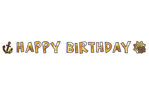 Boldog születésnapot Banner Kalóz térkép - 180 cm - 1 db.