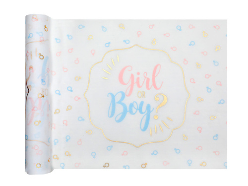 Lány vagy fiú nem szőtt asztali futó dekoráció? - 28 cm x 3 m - 1 db.