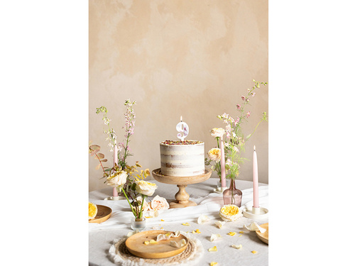 Kilencedik gyertya virágszirmokkal - 9 - 1 db.