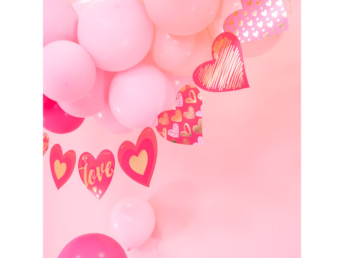Papírfüzér Szívek mintás papírfüzér - 200 cm - 1 db.