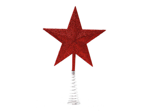 Karácsonyfa csillag piros - 23 cm - 1 db.