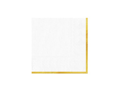Fehér papírszalvéta aranyszegéllyel - 33 cm - 10 db.