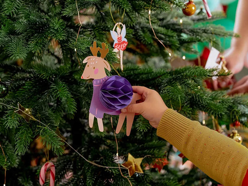 Karácsonyfa rozettás díszítő szett - 5 db.