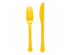 Műanyag evőeszköz sárga - 24 db.
