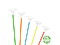 EKO papírpálcikák lufi dugókkal - vegyes színek - 100 db.