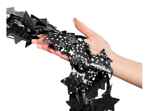 Függöny Csillagok metálfekete - 100 x 200 cm
