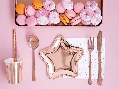 Fehér születésnapi szalvéta rózsaszín és arany kis pöttyökkel - 33 cm - 20 db.